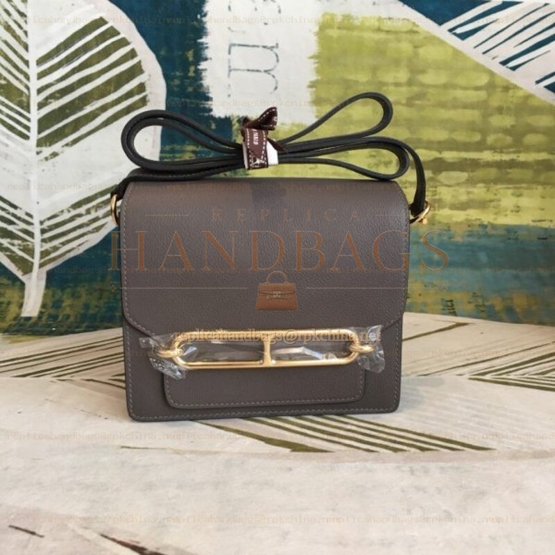 Replica Hermes Gray Roulis 18 Palladium Hardware Bag