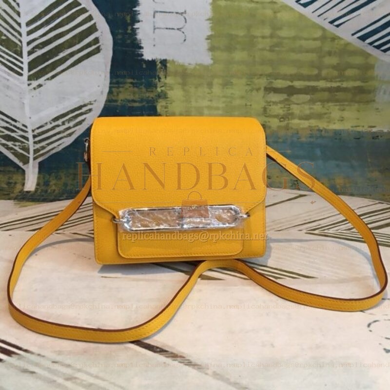 Replica Hermes Yellow Roulis 18 Palladium Hardware Bag