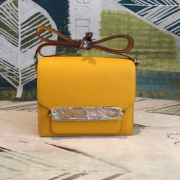 Replica Hermes Yellow Roulis 18 Palladium Hardware Bag