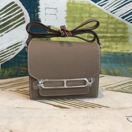 Replica Hermes Gray Roulis 18 Gold Hardware Bag