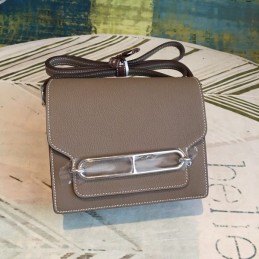 Replica Hermes Gray Roulis 18 Gold Hardware Bag