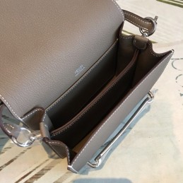Replica Hermes Gray Roulis 18 Gold Hardware Bag