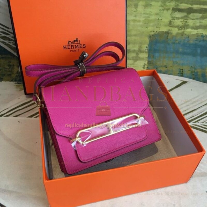 Replica Hermes Fuchsia Roulis 18 Bag
