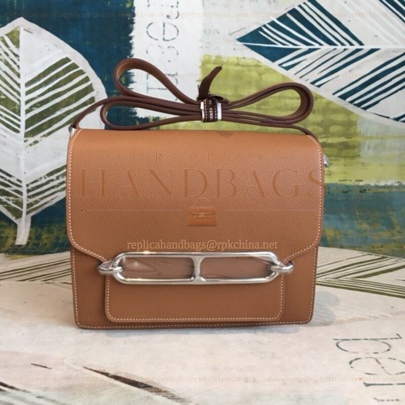 Replica Hermes Tan Roulis 18 Gold Hardware Bag - Style 2