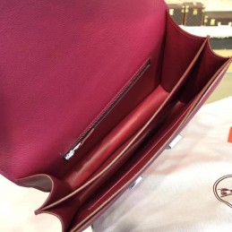 Replica Hermes Burgundy Constance 24 Palladium Hardware Bag