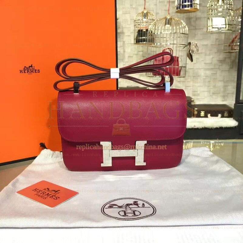 Replica Hermes Burgundy Constance 24 Palladium Hardware Bag