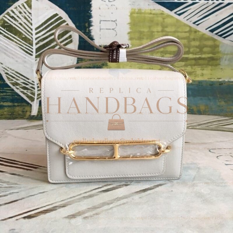 Replica Hermes White Roulis 18 Bag