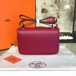Replica Hermes Burgundy Constance 24 Palladium Hardware Bag