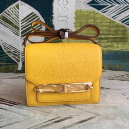 Replica Hermes Yellow Roulis 18 Gold Hardware Bag