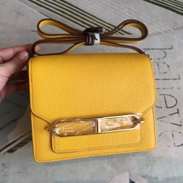 Replica Hermes Yellow Roulis 18 Gold Hardware Bag