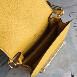 Replica Hermes Yellow Roulis 18 Gold Hardware Bag