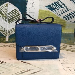 Replica Hermes Navy Blue Roulis 18 Bag