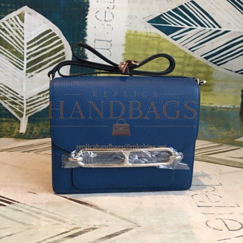Replica Hermes Navy Blue Roulis 18 Bag