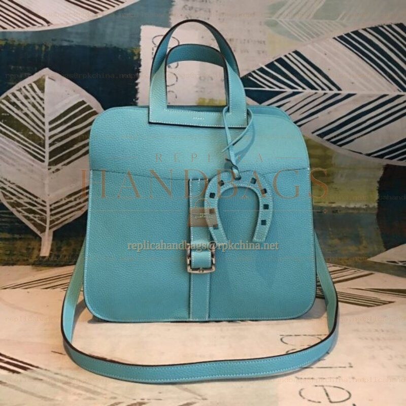 Replica Hermes Light Blue Halzan 31 Bag