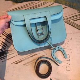 Replica Hermes Light Blue Halzan 31 Bag