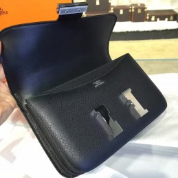 Replica Hermes Black Constance 24 Palladium Hardware Bag