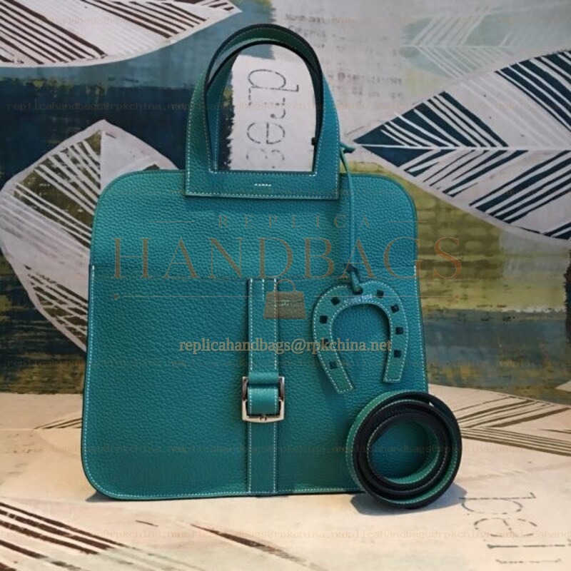 Replica Hermes Teal Halzan 31 Bag