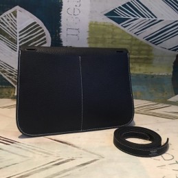 Replica Hermes Black Halzan 31 Bag