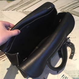 Replica Hermes Black Halzan 31 Bag