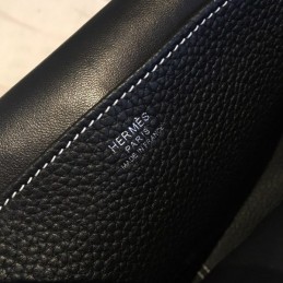 Replica Hermes Black Halzan 31 Bag