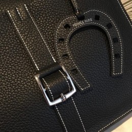 Replica Hermes Black Halzan 31 Bag