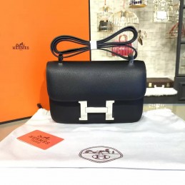 Replica Hermes Black Constance 24 Palladium Hardware Bag