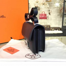 Replica Hermes Black Constance 24 Palladium Hardware Bag