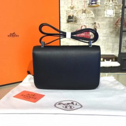 Replica Hermes Black Constance 24 Palladium Hardware Bag