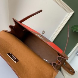 Replica Hermes Tan Coral Colorblock Kelly 28 Bag