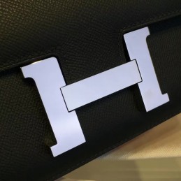 Replica Hermes Black Constance 24 Palladium Hardware Bag