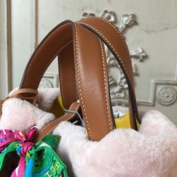 Replica Hermes Pink Picotin Lock 13 Fur Trim Twilly Bag