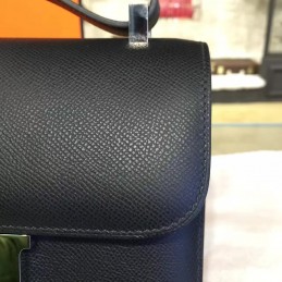 Replica Hermes Black Constance 24 Palladium Hardware Bag