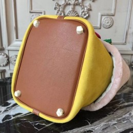 Replica Hermes Pink Picotin Lock 13 Fur Trim Twilly Bag