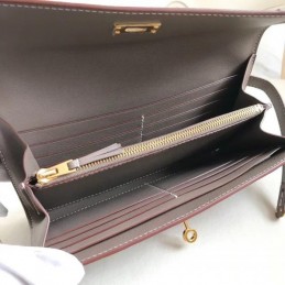Replica Hermes Gray Kelly Wallet with Scarf Print Interior