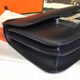 Replica Hermes Black Constance 24 Palladium Hardware Bag