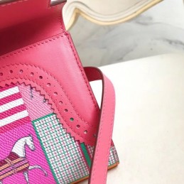 Replica Hermes Pink Kelly Wallet with Scarf Print Interior