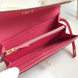 Replica Hermes Pink Kelly Wallet with Scarf Print Interior