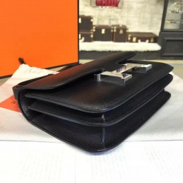 Replica Hermes Black Constance 24 Palladium Hardware Bag