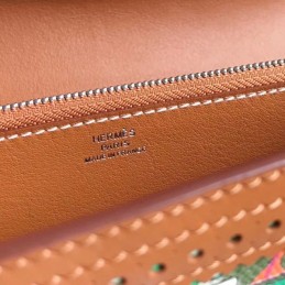 Replica Hermes Brown Kelly Wallet with Scarf Print Interior