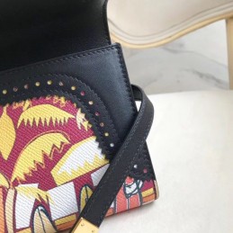 Replica Hermes Black Kelly Wallet with Scarf Print Interior