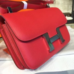 Replica Hermes Red Constance 24 Palladium Hardware Bag