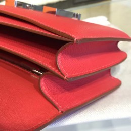 Replica Hermes Red Constance 24 Palladium Hardware Bag