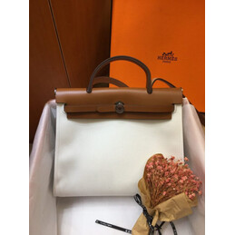 Replica Hermes White Tan Herbag Zip 31 Bag