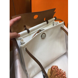 Replica Hermes White Tan Herbag Zip 31 Bag