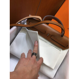 Replica Hermes White Tan Herbag Zip 31 Bag