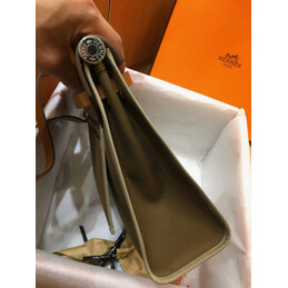 Replica Hermes Olive Green Tan Herbag Zip 31 Palladium Hardware Bag