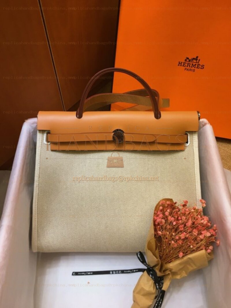 Replica Hermes Beige Tan Herbag Zip 31 Bag