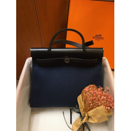 Replica Hermes Navy Blue Black Herbag Zip 31 Bag