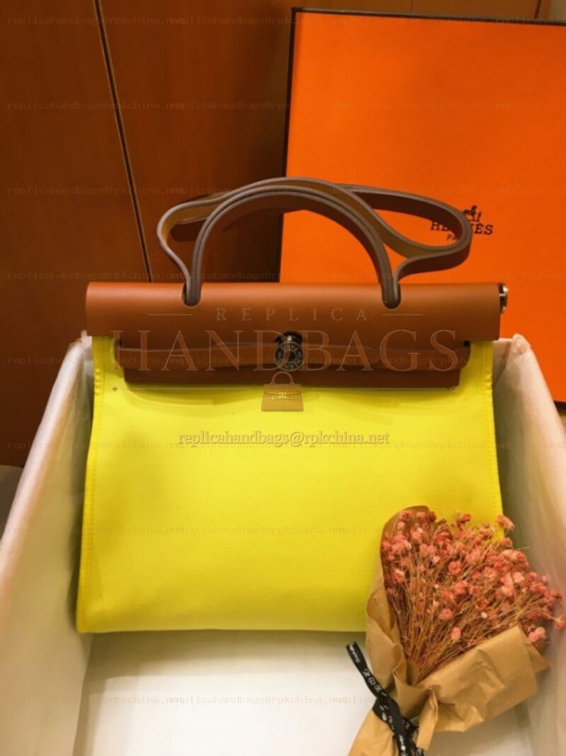 Replica Hermes Yellow Tan Herbag Zip 31 Bag