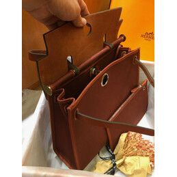 Replica Hermes Burgundy Brown Herbag Zip 31 Bag